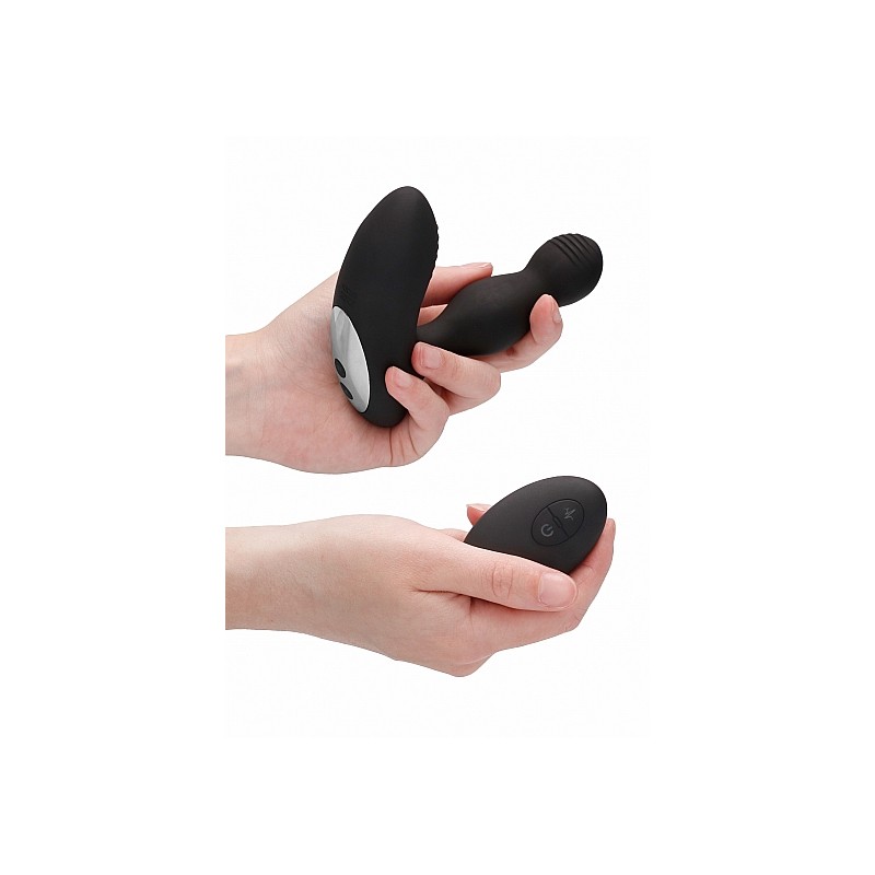 Remote Controlled E-Stim & Vibrating Prostate Massager - Black